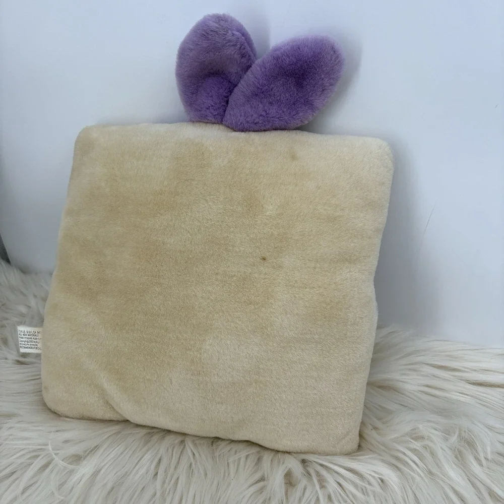 VTG ANGEL TOY CORP PURPLE BUNNY‎ RABBIT SQUARE PILLOW STUFFED ANIMAL PLUSH 12